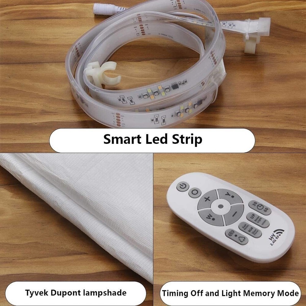 Soft Light LED Floor Lamp RGB 7 Color Changing Tyvek Fabric‎ Shade - New - Picture 7 of 9